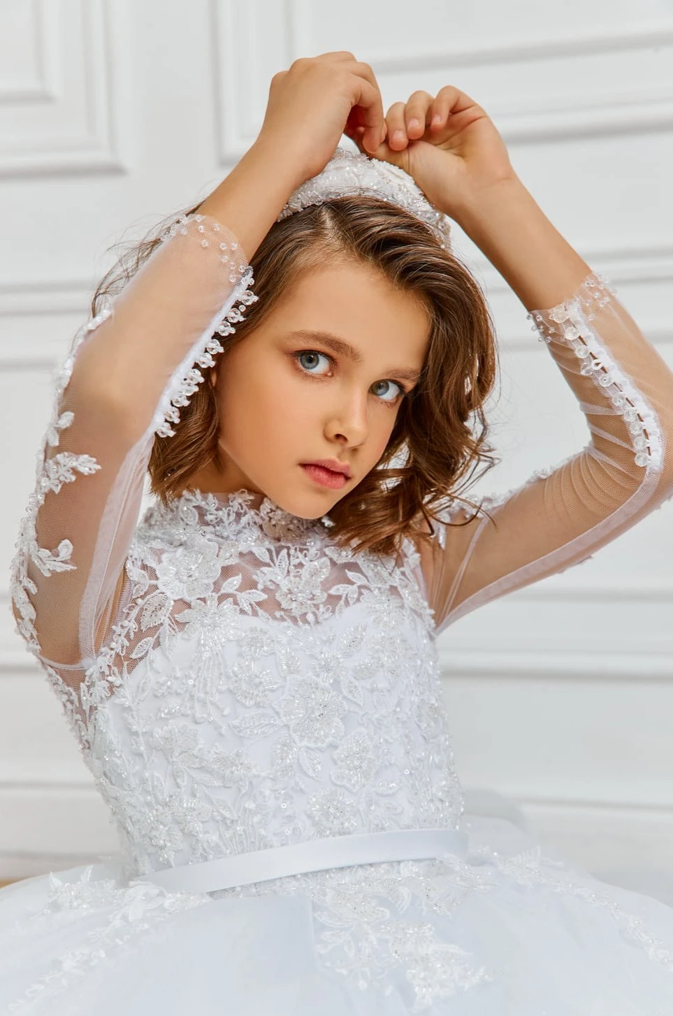 Princess Ball Gown With Long Sleeves For Holy First Communion(Princess Ball Gown With Long Sleeves For Holy First Communion) 4 Princess Ball Gown With Long Sleeves For Holy First Communion(Princess Ball Gown With Long Sleeves For Holy First Communion) - Image 4