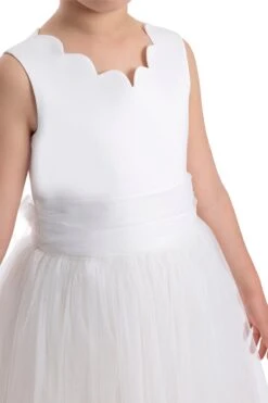 Tulle Maxi Dress In Off White Tutu Dress For Girls(Tulle Maxi Dress In Off White Tutu Dress For Girls) -Mia Bambina Store mia bambina boutique Tulle Maxi Dress in Off White Tutu Dress for Girls 3