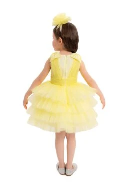 Yellow Toddler Dress With Bow Shoulders For Special Occasions(Yellow Toddler Dress With Bow Shoulders For Special Occasions) 9 Yellow Toddler Dress With Bow Shoulders For Special Occasions(Yellow Toddler Dress With Bow Shoulders For Special Occasions) -Mia Bambina Store mia bambina boutique Yellow Toddler Dress with Bow Shoulders 3