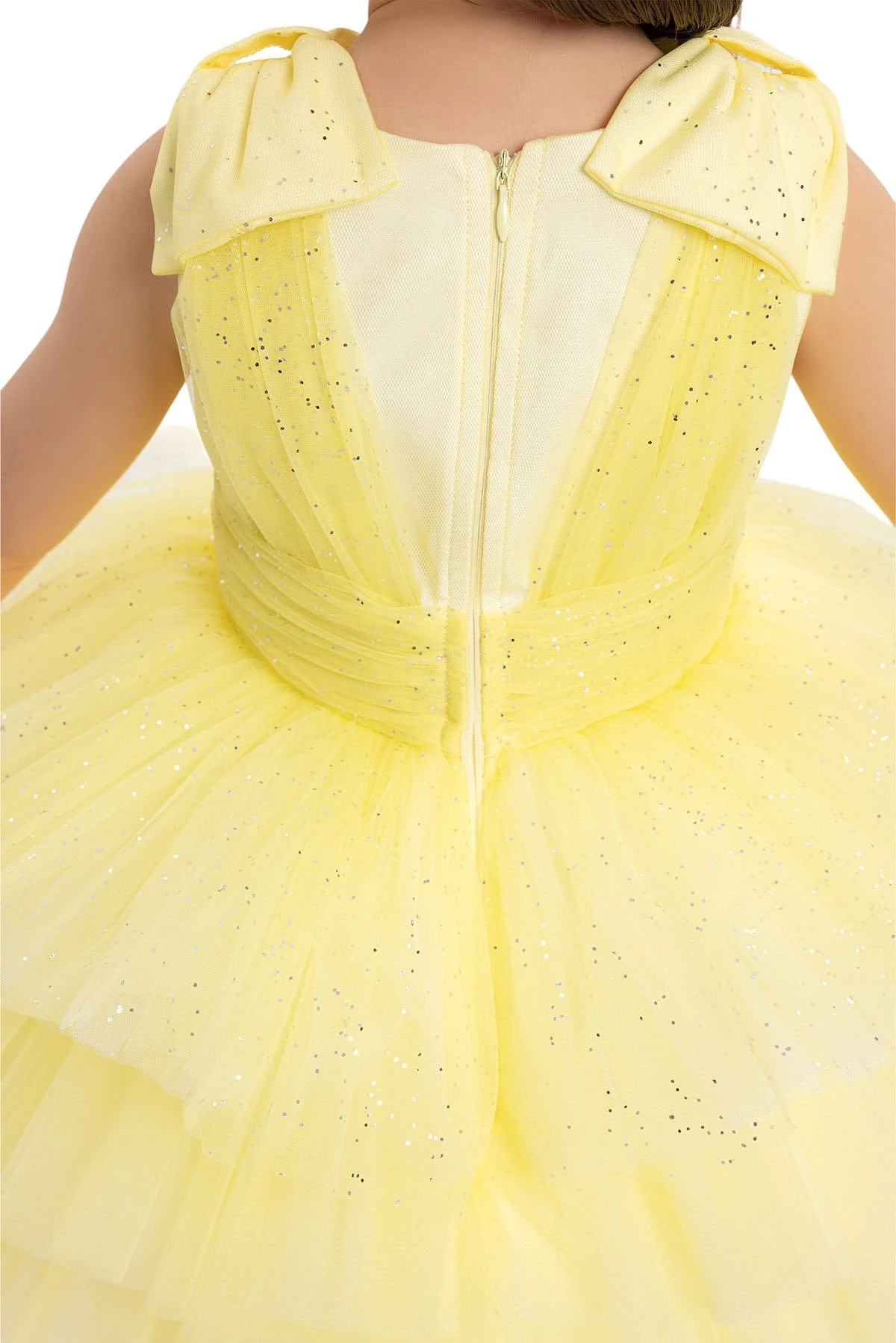Yellow Toddler Dress With Bow Shoulders For Special Occasions(Yellow Toddler Dress With Bow Shoulders For Special Occasions) 6 Yellow Toddler Dress With Bow Shoulders For Special Occasions(Yellow Toddler Dress With Bow Shoulders For Special Occasions) - Image 6