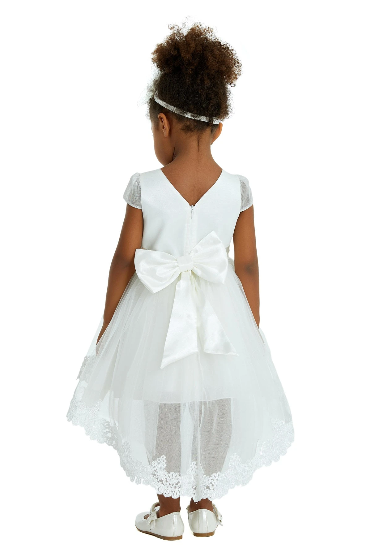 Augusta - Baby Girl Christening Dress(Baby Toddler Christening Dress With Hi Low Hem In Size 6 18 Months Ivory) 3 Augusta - Baby Girl Christening Dress(Baby Toddler Christening Dress With Hi Low Hem In Size 6 18 Months Ivory) - Image 3