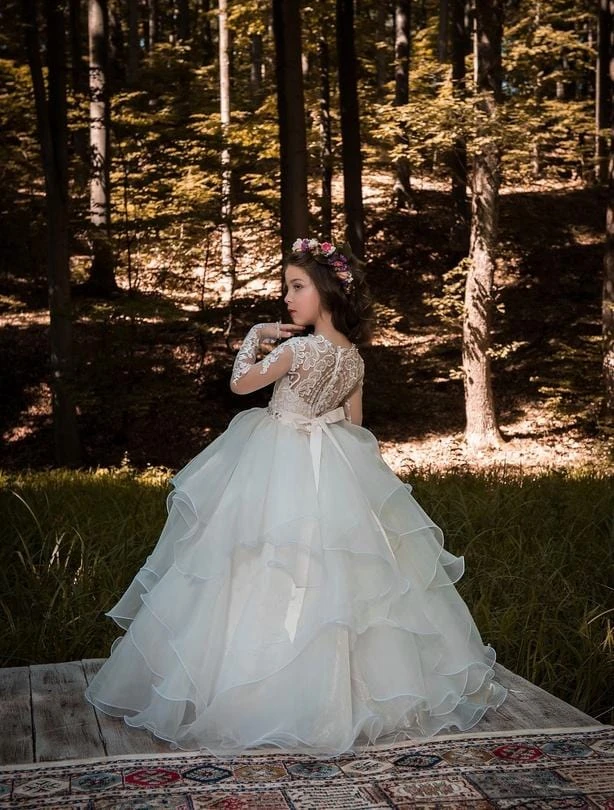 Biella Communion Girl Dress With Voluminous Skirt(Biella Communion Girl Dress With Voluminous Skirt) 2 Biella Communion Girl Dress With Voluminous Skirt(Biella Communion Girl Dress With Voluminous Skirt) - Image 2