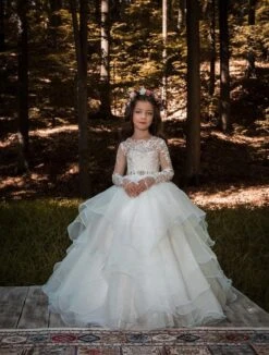 Biella Communion Girl Dress With Voluminous Skirt(Biella Communion Girl Dress With Voluminous Skirt)