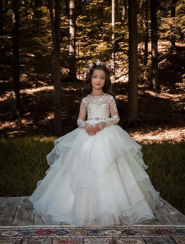 Biella Communion Girl Dress With Voluminous Skirt(Biella Communion Girl Dress With Voluminous Skirt) 1 Biella Communion Girl Dress With Voluminous Skirt(Biella Communion Girl Dress With Voluminous Skirt)