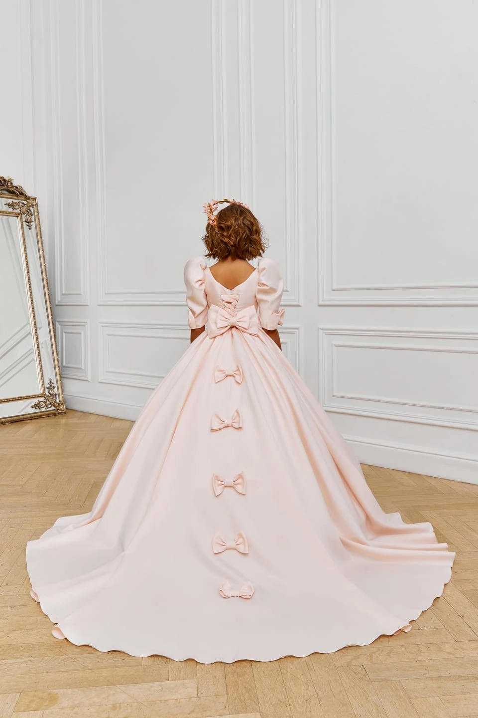 Blush Pink Communion Dresses With Bows(Blush Pink Communion Dresses With Bows) 3 Blush Pink Communion Dresses With Bows(Blush Pink Communion Dresses With Bows) - Image 3