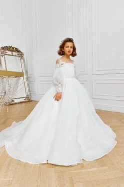 Boho Flower Girl Dress In Organza(Boho Flower Girl Dress In Organza)