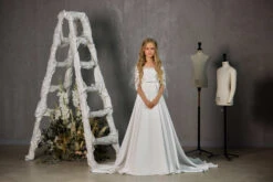 Charlotte – Illusion Off-The-Shoulder First Communion Dress With Long Sleeves(Charlotte Illusion Off The Shoulder First Communion Dress With Long Sleeves) -Mia Bambina Store mia bambina boutique charlotte illusion off the shoulder first communion dress with long sleeves 3