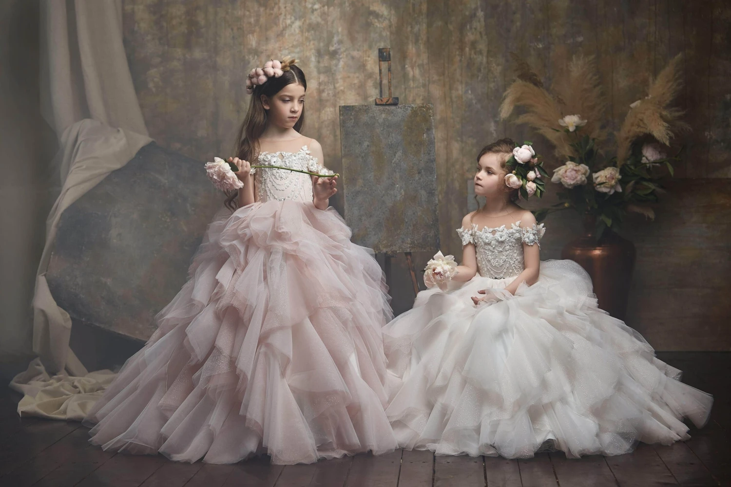 Cold Shoulder Flower Girl Dress With Ruffles(Cold Shoulder Flowergirl Dress With Ruffles) 2 Cold Shoulder Flower Girl Dress With Ruffles(Cold Shoulder Flowergirl Dress With Ruffles) - Image 2