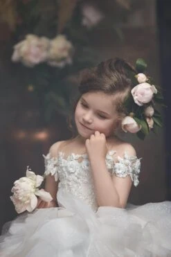 Cold Shoulder Flower Girl Dress With Ruffles(Cold Shoulder Flowergirl Dress With Ruffles) 6 Cold Shoulder Flower Girl Dress With Ruffles(Cold Shoulder Flowergirl Dress With Ruffles) -Mia Bambina Store mia bambina boutique cold shoulder flowergirl dress with ruffles 2