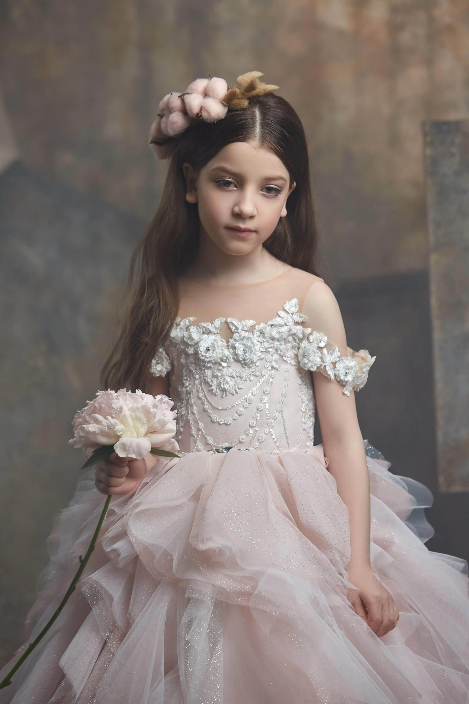 Cold Shoulder Flower Girl Dress With Ruffles(Cold Shoulder Flowergirl Dress With Ruffles) 1 Cold Shoulder Flower Girl Dress With Ruffles(Cold Shoulder Flowergirl Dress With Ruffles)
