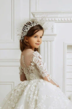 Crystal Halo Crown For Girls | First Communion & Special Occasion Headpiece(Crystal Halo Crown For Girls First Communion Special Occasion Headpiece) -Mia Bambina Store mia bambina boutique crystal halo crown for girls first communion special occasion headpiece 2