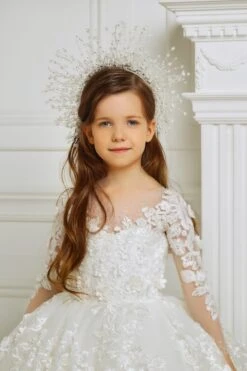 Crystal Halo Crown For Girls | First Communion & Special Occasion Headpiece(Crystal Halo Crown For Girls First Communion Special Occasion Headpiece)