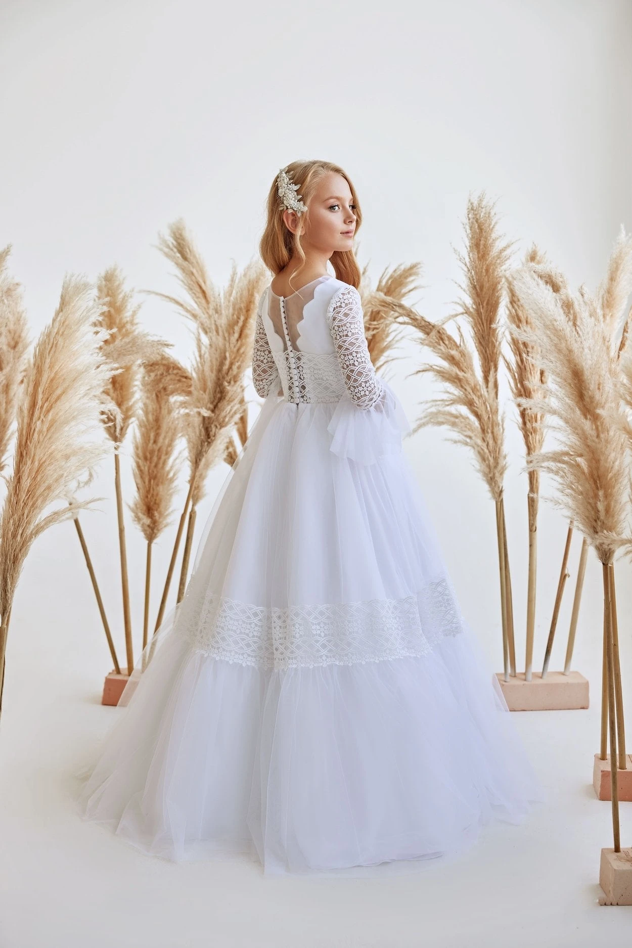 Elizabeth - Lovely Catholic Communion Dress With Long Sleeves(Elizabeth Lovely Catholic Communion Dress With Long Sleeves) 3 Elizabeth - Lovely Catholic Communion Dress With Long Sleeves(Elizabeth Lovely Catholic Communion Dress With Long Sleeves) - Image 3