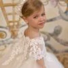 Floral Pearl Crown Headband For Girls | Wedding & First Communion Flower Tiara(Floral Pearl Crown Headband For Girls Wedding First Communion Flower Tiara)