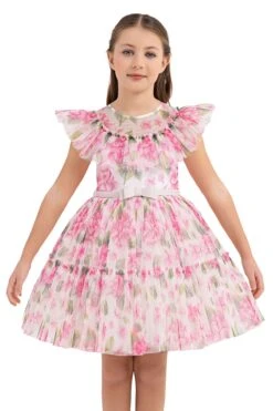 Girls' Garden Rose Dress With Ruffles(Girls Garden Rose Dress With Ruffles Sizes 4t 8) -Mia Bambina Store mia bambina boutique girls garden rose dress with ruffles sizes 4t 8 4