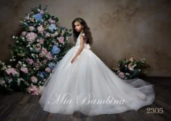 Gerbera Glitter Tulle Princess Flower Girl Dress(Girls Glitter Tulle Princess Ball Gown For Flower Girls) -Mia Bambina Store mia bambina boutique girls glitter tulle princess ball gown for flower girls 2