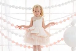 Girl's Lace Overlay Dress With Gold Embroidery Applique(Girls Lace Overlay Dress With Gold Embroidery Applique) 16 Girl's Lace Overlay Dress With Gold Embroidery Applique(Girls Lace Overlay Dress With Gold Embroidery Applique) -Mia Bambina Store mia bambina boutique girls lace overlay dress with gold embroidery applique 7