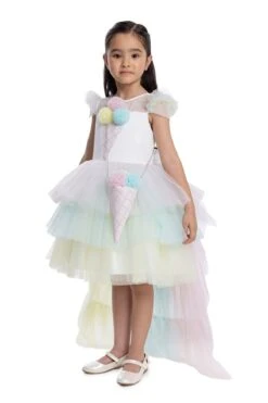 Girls Rainbow Birthday Dress With A Long Tail(Girls Rainbow Birthday Dress With A Long Tail 3t 7) -Mia Bambina Store mia bambina boutique girls rainbow birthday dress with a long tail 2