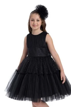 Shimmering Sleeveless Black Tutu Dress For Girls(Girls Shimmering Black Sleeveless Tutu Dress) -Mia Bambina Store mia bambina boutique girls shimmering black sleeveless tutu dress 5