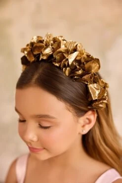 Gold Flower Headband For Girls | Elegant Wedding & Occasion Hair Accessory(Gold Flower Headband For Girls Elegant Wedding Occasion Hair Accessory)