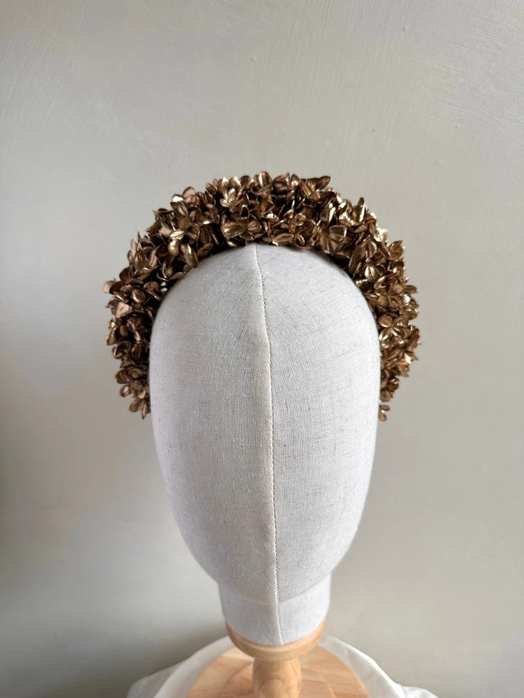 Gold Hydrangea Flower Girl Headband | Handmade Wedding & Occasion Hair Accessory(Gold Hydrangea Flower Girl Headband Handmade Wedding Occasion Hair Accessory) 2 Gold Hydrangea Flower Girl Headband | Handmade Wedding & Occasion Hair Accessory(Gold Hydrangea Flower Girl Headband Handmade Wedding Occasion Hair Accessory) - Image 2
