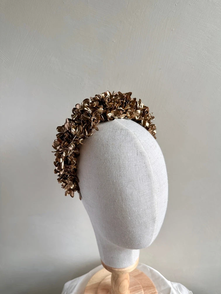 Gold Hydrangea Flower Girl Headband | Handmade Wedding & Occasion Hair Accessory(Gold Hydrangea Flower Girl Headband Handmade Wedding Occasion Hair Accessory) 3 Gold Hydrangea Flower Girl Headband | Handmade Wedding & Occasion Hair Accessory(Gold Hydrangea Flower Girl Headband Handmade Wedding Occasion Hair Accessory) - Image 3