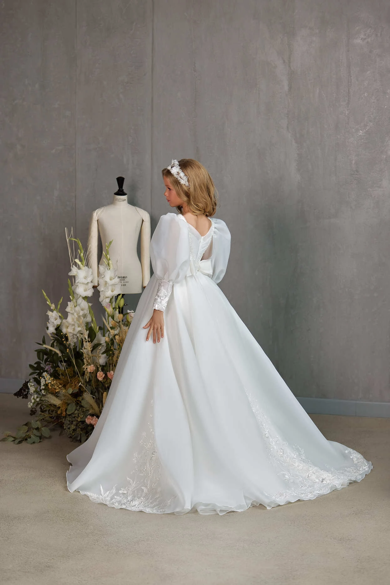 KINGSTON – ORGANZA PUFF SLEEVE COMMUNION GOWN WITH BEAD DETAIL(Kingston Organza Puff Sleeve Communion Gown With Bead Detail) 1 KINGSTON – ORGANZA PUFF SLEEVE COMMUNION GOWN WITH BEAD DETAIL(Kingston Organza Puff Sleeve Communion Gown With Bead Detail)