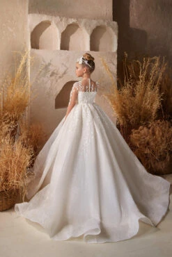 3623 Lola Off-White Sparkling Beaded Lace Gown(3623 Lola Off White Sparkling Beaded Lace Gown) -Mia Bambina Store mia bambina boutique lola off white sparkling beaded lace gown 2