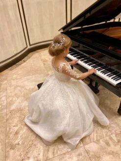 3623 Lola Off-White Sparkling Beaded Lace Gown(3623 Lola Off White Sparkling Beaded Lace Gown) -Mia Bambina Store mia bambina boutique lola off white sparkling beaded lace gown 3