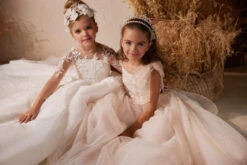 3623 Lola Off-White Sparkling Beaded Lace Gown(3623 Lola Off White Sparkling Beaded Lace Gown) -Mia Bambina Store mia bambina boutique lola off white sparkling beaded lace gown 7