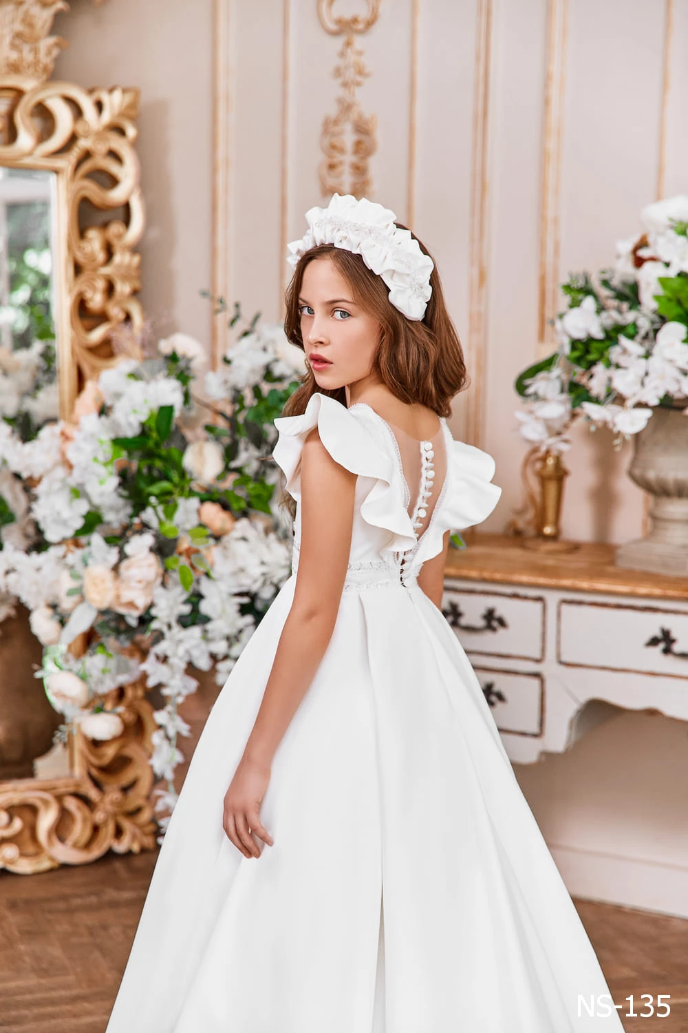 Long Satin Dress With Flared Sleeves(Long Satin Dress With Flared Sleeves) 3 Long Satin Dress With Flared Sleeves(Long Satin Dress With Flared Sleeves) - Image 3