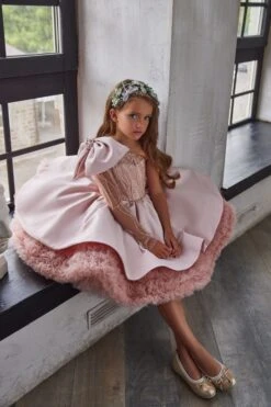 Luxurious Bow Shoulder Festive Tutu Dress(Luxurious Bow Shoulder Festive Tutu Dress) 8 Luxurious Bow Shoulder Festive Tutu Dress(Luxurious Bow Shoulder Festive Tutu Dress) -Mia Bambina Store mia bambina boutique luxurious bow shoulder festive tutu dress 3
