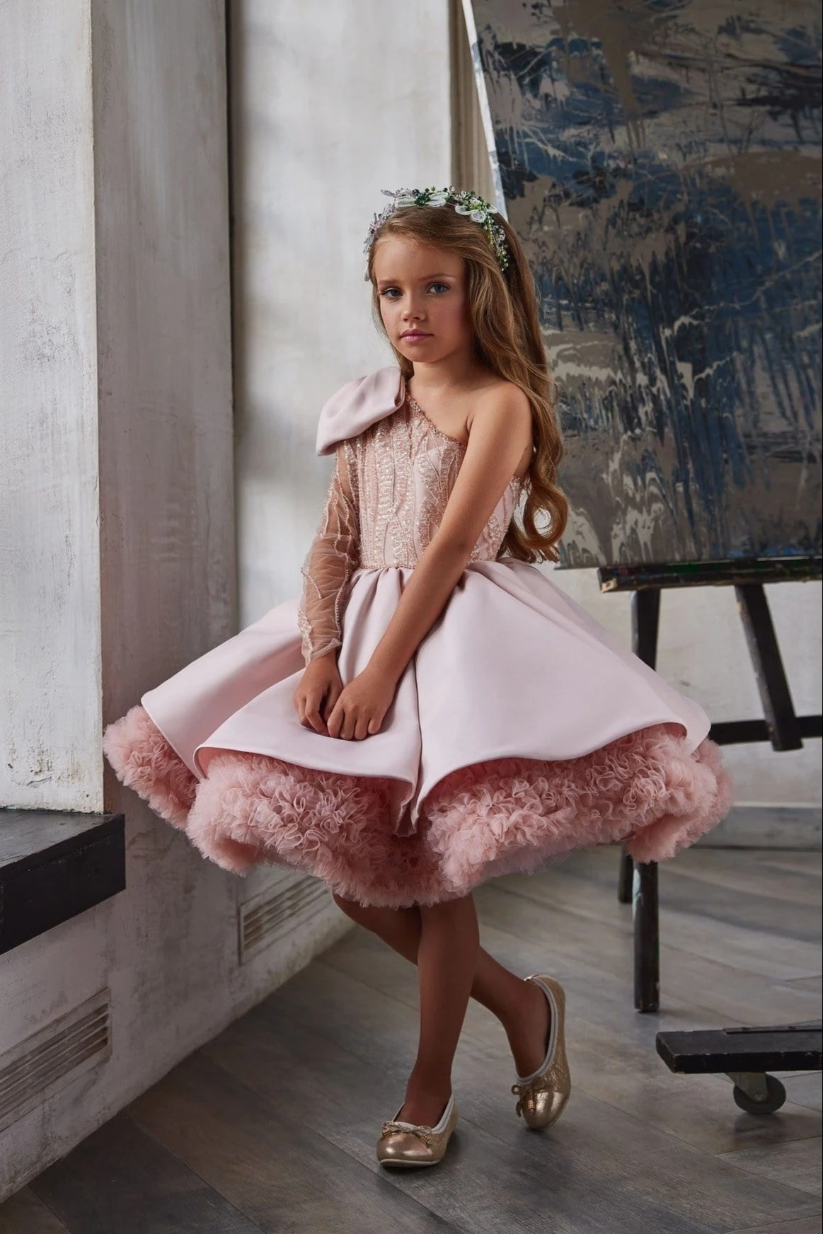 Luxurious Bow Shoulder Festive Tutu Dress(Luxurious Bow Shoulder Festive Tutu Dress) 2 Luxurious Bow Shoulder Festive Tutu Dress(Luxurious Bow Shoulder Festive Tutu Dress) - Image 2