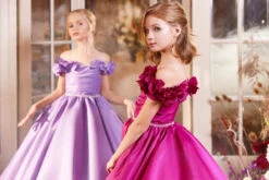 Magenta Dress For Flower Girls With Long Train(Magenta Dress For Flower Girls With Long Train) -Mia Bambina Store mia bambina boutique magenta dress for flower girls with long train 4