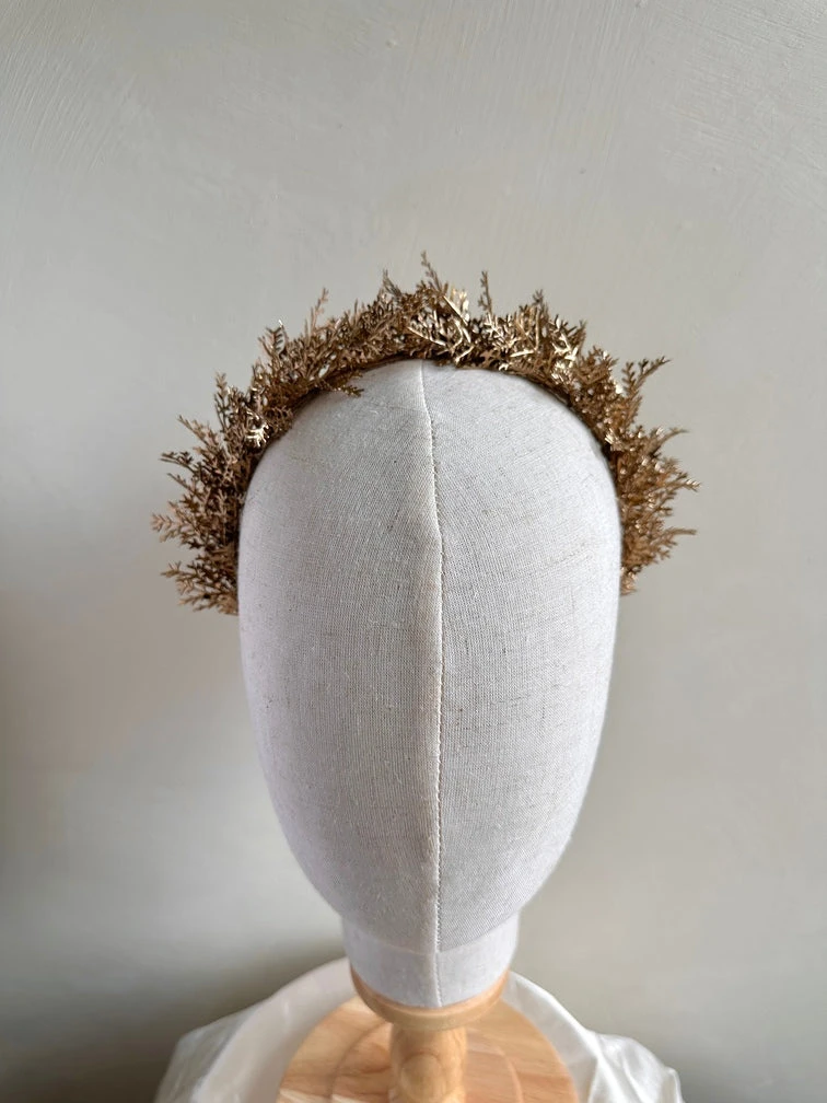 Metallic Leaf Headband For Girls | Handmade Gold Fern Hairpiece For Special Occasions(Metallic Leaf Headband For Girls Handmade Gold Fern Hairpiece For Special Occasions) 3 Metallic Leaf Headband For Girls | Handmade Gold Fern Hairpiece For Special Occasions(Metallic Leaf Headband For Girls Handmade Gold Fern Hairpiece For Special Occasions) - Image 3