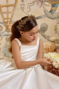 Metallic Leaf Headband For Girls | Handmade Gold Fern Hairpiece For Special Occasions(Metallic Leaf Headband For Girls Handmade Gold Fern Hairpiece For Special Occasions)