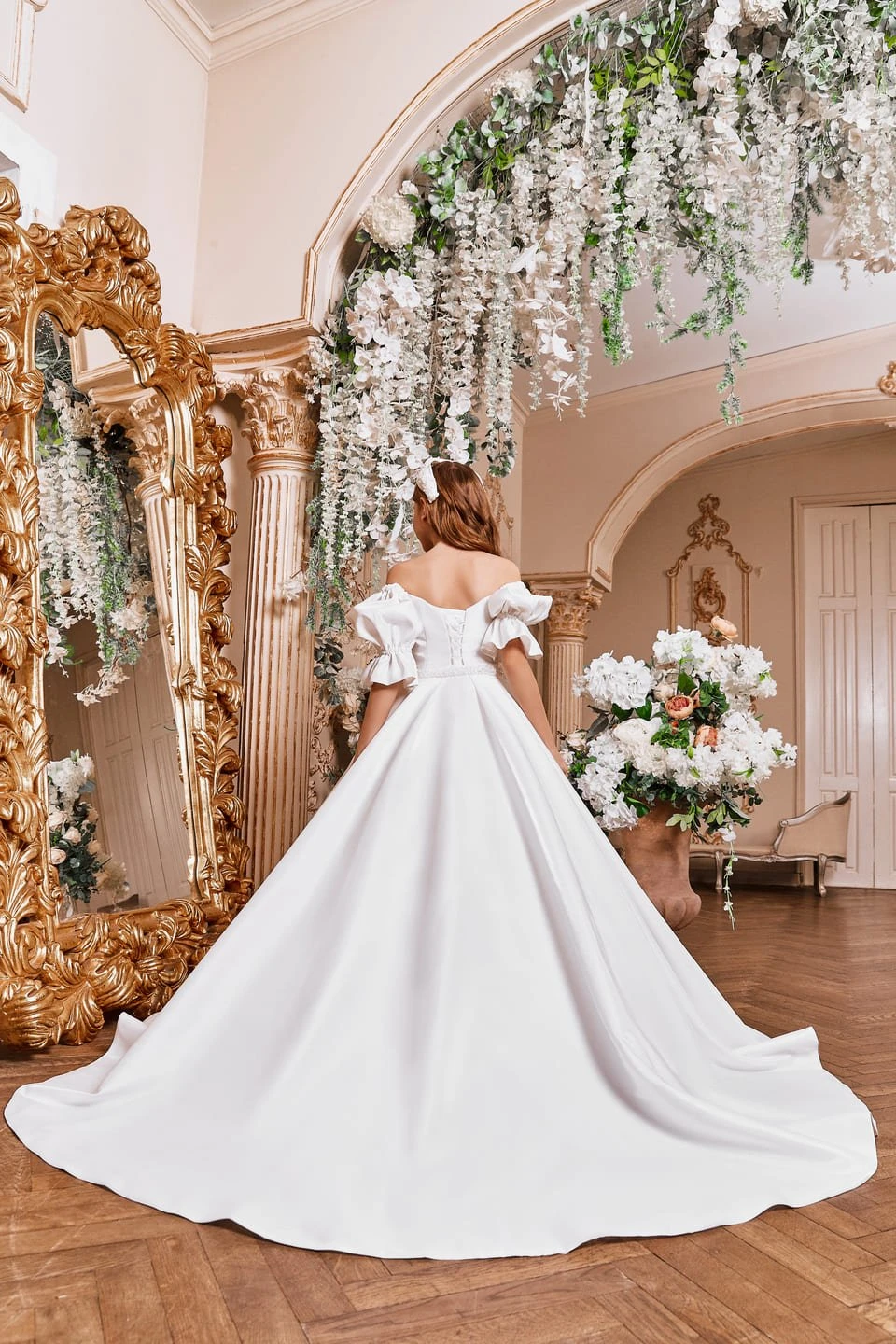 Off White Mikado Satin Off The Shoulder Dress(Mikado Satin Off The Shoulder Dress) 3 Off White Mikado Satin Off The Shoulder Dress(Mikado Satin Off The Shoulder Dress) - Image 3