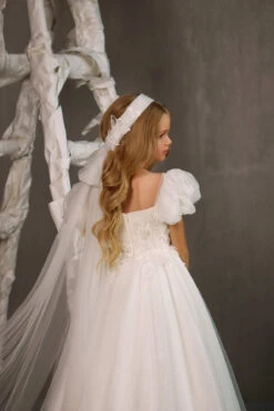 ORILIA – SHIMMERING COMMUNION DRESS WITH EMBELLISHED LACE BODICE(Orilia Shimmering Communion Dress With Embellished Lace Bodice) -Mia Bambina Store mia bambina boutique orilia shimmering communion dress with embellished lace bodice 3