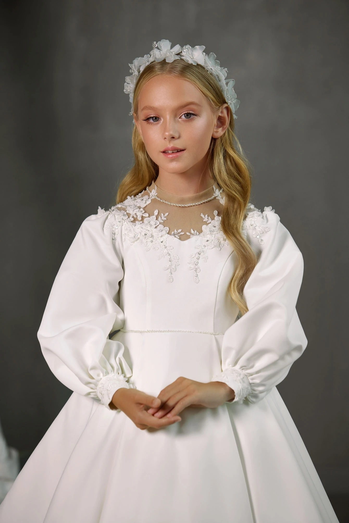 OTTAWA – CLASSIC COMMUNION DRESS WITH PUFF SLEEVE AND LACE TRIM(Ottawa Classic Communion Dress With Puff Sleeve And Lace Trim) 2 OTTAWA – CLASSIC COMMUNION DRESS WITH PUFF SLEEVE AND LACE TRIM(Ottawa Classic Communion Dress With Puff Sleeve And Lace Trim) - Image 2