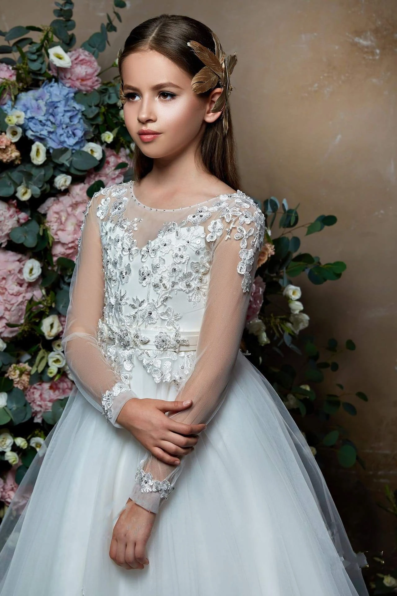 Paloma-First Communion Dress With Long Sleeves(Paloma First Communion Dress With Long Sleeves) 2 Paloma-First Communion Dress With Long Sleeves(Paloma First Communion Dress With Long Sleeves) - Image 2
