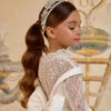 Pearl & Crystal Communion Hairpiece For Girls | Handmade First Communion Headband(Pearl Crystal Communion Hairpiece For Girls Handmade First Communion Headband)