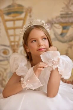 Pearl & Floral Halo Headband For Girls | Handmade Two-Tier Hairpiece For Communion & Weddings(Pearl Floral Halo Headband For Girls Handmade Two Tier Hairpiece For Communion Weddings)