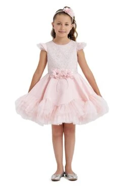 Pink Birthday Tutu Dress With Pearls(Pink Birthday Tutu Dress With Pearls)