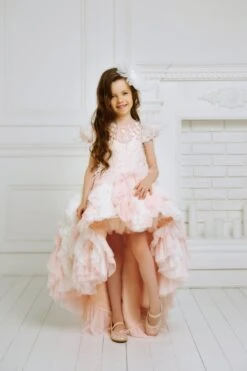 Sabrina High-Low Ruffled Flower Girl Dress(Sabrina High Low Ruffled Flower Girl Dress)