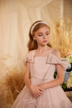 Timisoara Blush Tulle Flower Girl Dress(Timisoara Blush Tulle Flower Girl Dress) -Mia Bambina Store mia bambina boutique timisoara blush tulle flower girl dress 3