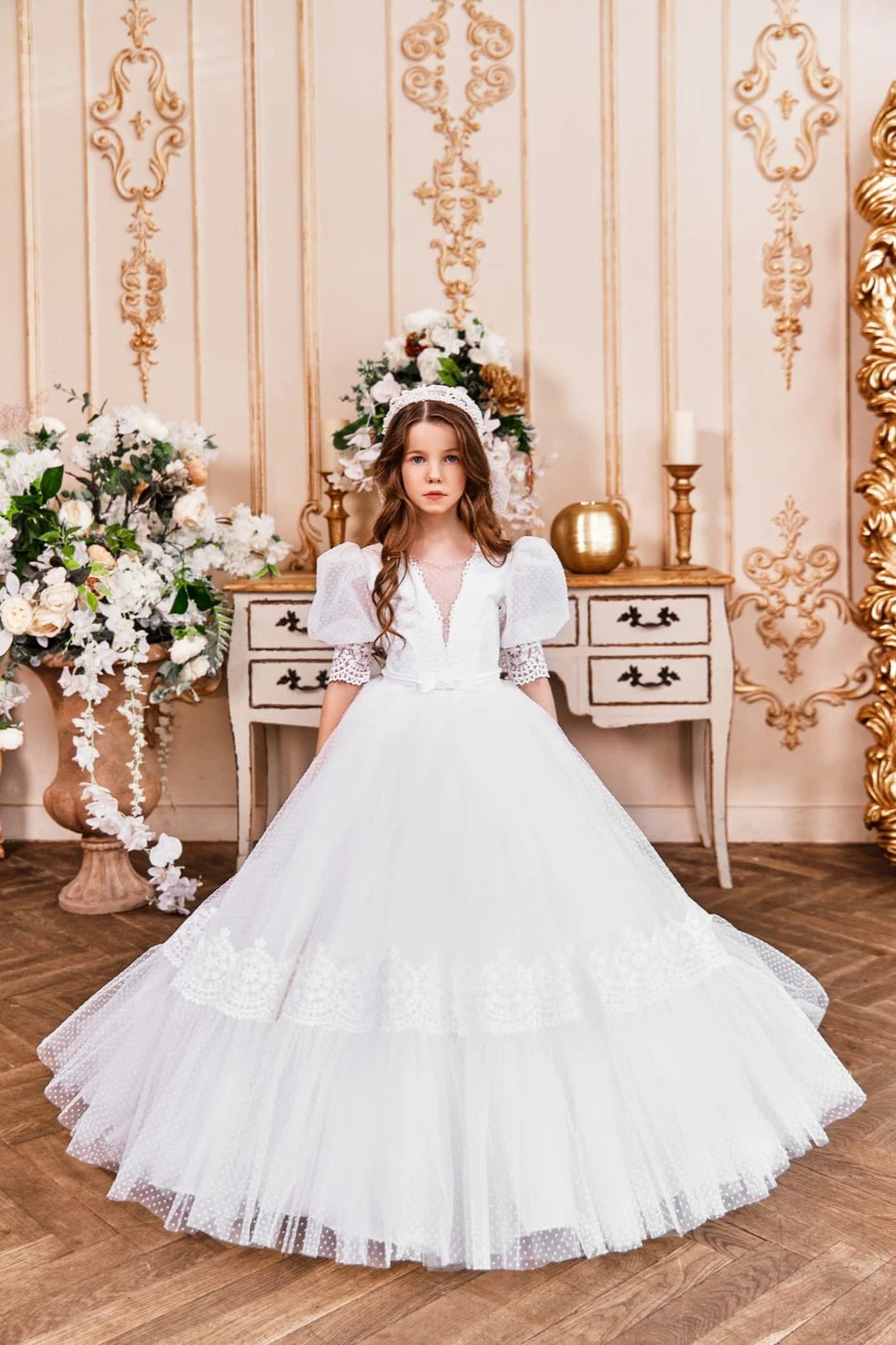 Vintage Style Ballgown For Flower Girl(Vintage Style Ballgown For Flower Girl) 1 Vintage Style Ballgown For Flower Girl(Vintage Style Ballgown For Flower Girl)