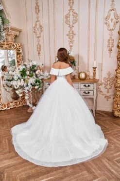 White Off The Shoulder Dress For Formal Event(White Off The Shoulder Dress For Formal Event) -Mia Bambina Store mia bambina boutique white off the shoulder dress for formal event 3