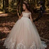 Modesto Tulle Flower Girl Dress With Lace Embroidery(Modesto Tulle Flower Girl Dress With Lace Embroidery)