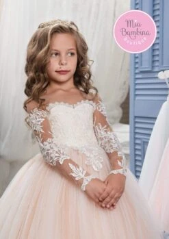 Raleigh - Tulle Flower Girl Dress With Sleeves(Raleigh Flower Girl Dress) -Mia Bambina Store raleigh mia bambina boutique 19434382406