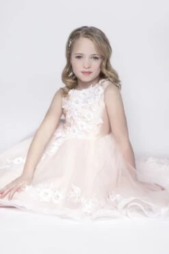 Valencia Blush High Low Dress In Size 7-8(Valencia Blush High Low Dress In Size 7 8)